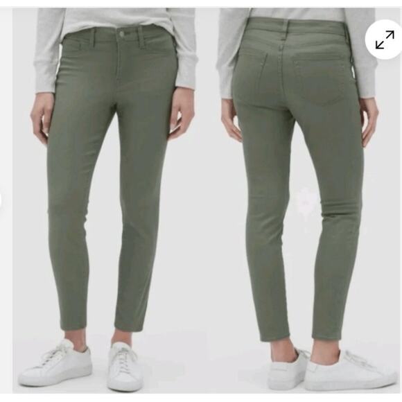 NWT Gap Mid Rise Stretch Skinny Green Denim Legging Size 16/33 - Picture 1 of 12
